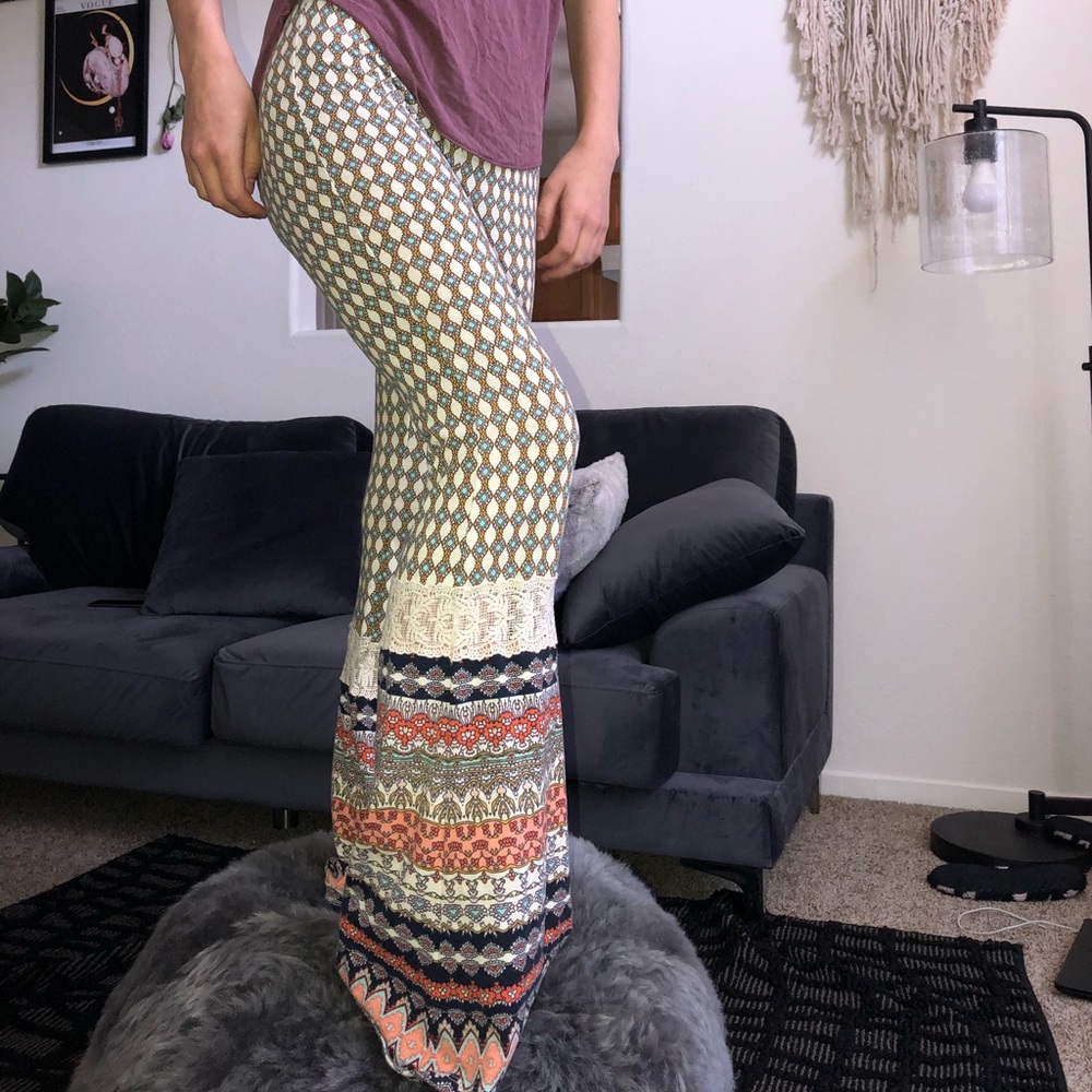 Fabric printed bell bottoms